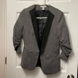 H&M herringbone black fitted blazer